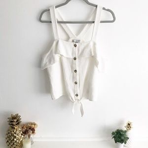 Madewell Texture & Thread Ruffle Tie Front Tank